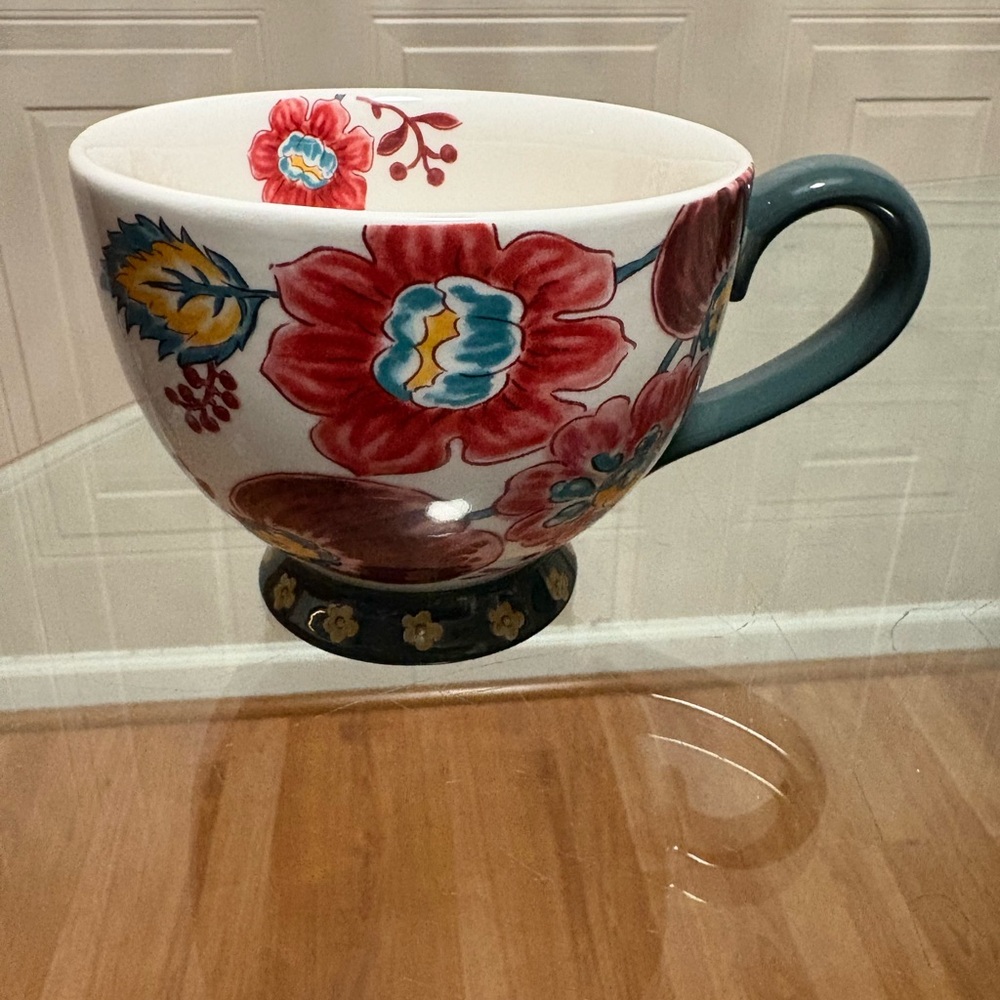Pretty Colorful Flowers 14 Oz Coffee Mug Footed By Potter’s Studio